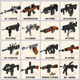 Building Block Gun Boy zusammengebautes AK47 Automatisches Gewehrspielzeug kleine Partikel Kinder-Plug-in-Modell Puzzle S686 Schrotflinte (58 Partikel)