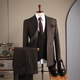 Xixi Shishi suit autumn and winter suit men's double-breasted striped suit men's suit casual groom black (suit + trousers) XL 52 (125-135Jin Jin equals 0.5 kg)