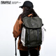 TRUFFLE casual travel backpack men's junior high school bag large capacity college student female backpack light outdoor DSG-military green with beige and gray