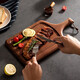 Wilkie Steak Special Plate Steak Plate Steak Knife and Fork Pizza Wooden Tray Wooden Chopping Board Western Food Fully Concave Ebony Steak Board
