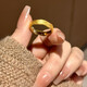 OEMG Old Phoenix Gold Store Model 18k Gold Plated Silk Ring Ancient Gold Color Valentine's Day Confession Gift for Girlfriend (Silk Road) Ring Opening