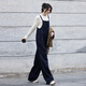
Demana [Good to take off] Not easy to fade denim loose straight-leg casual overalls for women 2025 autumn style