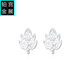 Gongzhan pt950 platinum earrings leaf shape earrings small and exquisite sparkling platinum crushed ice earrings for women simple crushed gold leaf earrings platinum pair about 2.8-3 grams