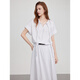 
ELLE slack lace-up striped shirt for women 2025 summer new loose casual niche commuter style shirt white L