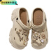 Chaussures de trou de Luozhichao pour femmes en été, usure de plein air, sandales de sac de plage antidérapantes à semelles épaisses, en été, lettres noires, fleurs en diamant, 36 3735/36 pieds de pied