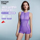 
WATERTIME swimsuit women's one-piece flat corner sleeveless conservative slim professional racing swimsuit 2025 new model Mulberry purple M