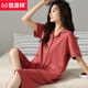 Hengyuanxiang pijama de algodón de mediana edad y jóvenes para mujeres en pantalones cortos de manga corta de verano