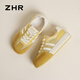 ZHR Desshu Shoes for Women Mesh Streshable Retro Fashion Sports Casual Shoes Cround Toe The Chouse обувь Ji16e желтый 37
