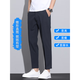 Xiao Xueling casual pants for men 2025 new summer loose straight long trousers ice silk thin nine-point drooping small trousers 655 navy blue [trousers] 28 Suggested 80-95 Jin [Jin equals 0.5 kg]