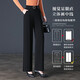 2024春秋新款百斯盾休闲裤女裤时尚百搭直简裤高腰宽松阔腿裤 9276a2f70黑色 26 S码