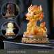 Xixi Taitai's national trend, the time comes and turns. The little dragon horse changes color when it encounters water. Tea pet ornaments can raise rotating spirit beasts. Office tea table decoration. The time comes and turns - the little dragon horse - turns golden.