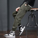 Charluoel Casual Hosen Herren Frühlings- und Herbststil Hosen Herren Krawatten Harem Hosen Sporthosen Herren Neun-Punkte-Tide Long Hosen 689 Military Green L (110-125jin [Jin gleich 0,5 kg]))