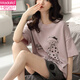 Modal 2025 new woven pajamas for women for summer cotton short-sleeved two-piece summer home clothing YZT9855 M women's model recommended 80-100Jin [Jin equals 0.5 kg]