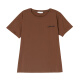 Gioio mittlere Mutter mit purem Baumwoll-T-Shirt für Frauen im Sommer kurzärmelig lose Sweatshirt Plus Size Damen mittleren und älterer runder Hals brauner Hals.
