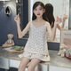 Lingting Eagle Cotton Girl Pyjamas 2025 Sous-souche Vest Top Princess Style Girl Baby Home Clothing Set [Cotton] L11301 Milk Abricot Color 170 8 Tailles [95-105cm / 20-30jin [Jin est égal à 0,5 kg]]]