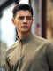 
Mr. Cloth raboscroll stand-up collar long sleeve T-shirt men's 2025 autumn new half zipper base solid color outside and inside BT16861 S(165)