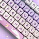 罗技（Logitech）K845机械键盘背光有线键盘 游戏电竞键盘 茶青红轴键盘DIY键帽 办公游戏键鼠套装 全尺寸104键盘 K845-紫色渐变兔键帽 红轴