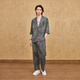 
JDV (J.D.V) JDV Men's Clothing 2025 Summer New Retro Printed All-match Casual Suit Fashion Casual Suit Men Gray Green L 175/100C