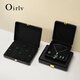 Duobaoni light luxury jewelry box high-end leather jewelry display storage ring necklace earring box jewelry display gift box 12-position pendant/necklace box (black)-H15606