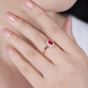 Tingliang 0.7 carat pigeon blood red ruby ring 18K gold set with diamonds Colorful gemstone ring Size message (9 to 21) available Available size message (10 to 22) available