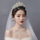 理我（LIWO）老凤凰金店款新娘大皇冠森系超仙头饰三件套新款婚礼婚纱配饰生日 HG050+耳环夹银色 礼盒装带