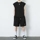 Brangdy2025 Neuer Sommer Boy Casual Sports -Anzug Trendy vielseitig gutaussehender junger Mann hübsches Set 5155 Grau L.