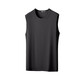 Men's round V-neck vest men's slim Korean style sleeveless vest casual sports breathable vest JS solid color sleeveless V-neck dark gray 3XL