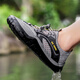 Remtin hollow summer men's shoes new sandals mesh non-slip breathable casual outdoor large net sports shoes 1276 gray (recommended to increase one size to shoot) 39