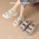 
SIPUWANG Sports Sandals for Women 2025 Summer New High-Soled Thick-Soled Casual Sponge Cake Shoes Wear Anti-Slip Beach Shoes Velcro 693 Beige * Heel Heel Height 6.5cm 38