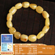 Yanyun Jewelry Shape-shaped Beeswax Bracelet Natural Raw Stone Amber Full Honey Chicken Butter Yellow Buddha Bead Single Circle Bracelet for Men and Women 17-20g