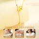 Lao Fengxiang four-leaf clover gold necklace women's pure gold 2025 new pendant wedding anniversary gift for girlfriend and wife's birthday pure gold four-leaf clover pendant + free S925 chain