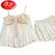 Langsha (Langsha) Sweet Slinging Pajamas de seda delgada para mujeres 2025 Summer NUEVO estilo coreano Internet Estilo de celebridades Sexy Pure Desire Juego de ropa #YX-9214 L [99-115] Jin [Jin equivale a 0.5 kg]