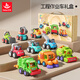 Huile Toys children's toy car gift box baby engineering vehicle bulldozer excavator boy toy car 1-3 years old gift