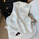 6622 New Chinese style vest young and gentle temperament age-reducing summer blue jacquard horse clip vest wears outside picture color M ([Suggested 100 Jin [Jin equals 0.5 kg] or less])