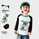 Paw Paw Team Li Dagong Children's Long Sleeve T-Shirt Category A Contrast Color Raglan Sleeve Boys and Girls Spring and Autumn Cotton Tops Bottoming Shirt Pink 110