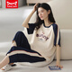 Catman Miiow Pure Cotton Pyjamas für Frauen Sommer kurzärmeligte Hosen Sportstil locker und lässig können außerhalb des Frühlings-Hausbekleidungsanzugs T-9856 (kurzer Anzug) M (80-Jin [Jin gleich 0,5 kg]) getragen werden)