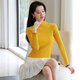 EDJCVTT Half turtleneck pullover sweater for women 2025 spring, autumn and winter new style sweater, fashionable, slim, slim bottoming shirt, white M, recommended 85-95Jin Jin is equal to 0.5 kg