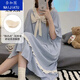 Nagatu extended version comes with chest pad nightgown short sleeves loose student pajamas for women in summer princess style dormitory can be worn outside [with chest pad] 16853 additional version M