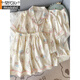 Modal mikko pajamas for women in summer cotton gauze short-sleeved ins Japanese cute spring and autumn home clothes three-piece set Yunduo Cotton-9905# Black Love Three-piece Set M [Suggestion 75-100Jin [Jin equals 0.5 kg]]