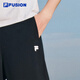 FILA FUSION Fila Fashion Brand Knitted Pants for Women 2025 Autumn New Fashion Loose Straight-Line Casual Pants, Black-BK M 165/66A/M