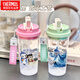 Thermos (Thermos) Nezha Ao Bing Outdoor Water Cup Tragbares Doppelkaffeetasse New Herren- und Frauen Sportstrohkessel Hochfeste Blue-Lily des Valley PC Water Cup-Hst3291 welcher + Pairing-PC