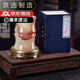 
Jishanyuan Natural Jade Large Brush Holder Ornament Study Office Decoration Gift Chinese Style Gift for Men Promotion Gift Bamboo Bottle Pen Holder with Brass Base-B12802