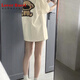 LOVER RUCCI纯棉短袖T恤女夏季新款12大童13初中15高中学生宽松洋气半袖上衣 9858 杏色【春夏2025年//圆 领/ S