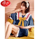 Langsha Extra Large Size 5XL Fat Sister Pure Cotton Pajamas Women Summer Plus Fat Plus Large Size 200 Jin [Jin Equal to 0.5 kg] Short-sleeved Shorts Large Size Loose A3519 [Shorts Set] M[80-100 Jin[Jin Equal to 0.5 kg]] All Size