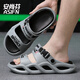 
An Shangfen slippers for men in summer high-value, anti-slip thick sole, dual-purpose sandals, casual driving beach sandals, gray [EVA thickened soft sole] 42-43 Suitable for 41-42