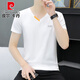 Pier Cardin Summer Nuevo algodón para hombres Camiseta de algodón en V de media manga de algodón moderna Camiseta de algodón de algodón de pollo