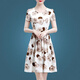 
Ice silk dress summer 2025 new floral skirt temperament 40-50-year-old middle-aged women's short-sleeved printed skirt Ice silk 9901 skirt XL 115-125Jin[Jin equals 0.5 kg]