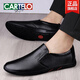 Catile crocodile casual leather shoes men's summer cowhide leather soft sole business footwear loafer middle-aged dad shoes black-16782-comfortable leather surface 40_standard leather shoe size