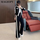 MAGIOPY International Luxury High-end Brand Spring 2025 New European Station Casual Sports Set Women's Fashion Slim Jacket Black S (100Jin [Jin equals 0.5 kg])
