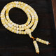 Fat Donglai same style beeswax bracelet Russian white bucket beads 108 beads bracelet necklace rosary beads hundred flower honey old white beeswax large size 10X8mmm 108 beads